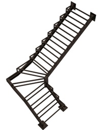 Металлический каркас лестницы Г-образный поворотный (артикул-МЛ05)
